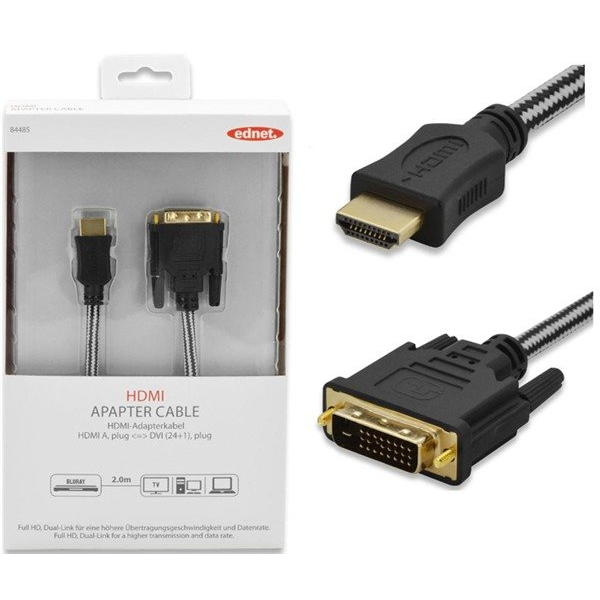 EDNET HDMI TO DVI ADAPTER CABLE 2M