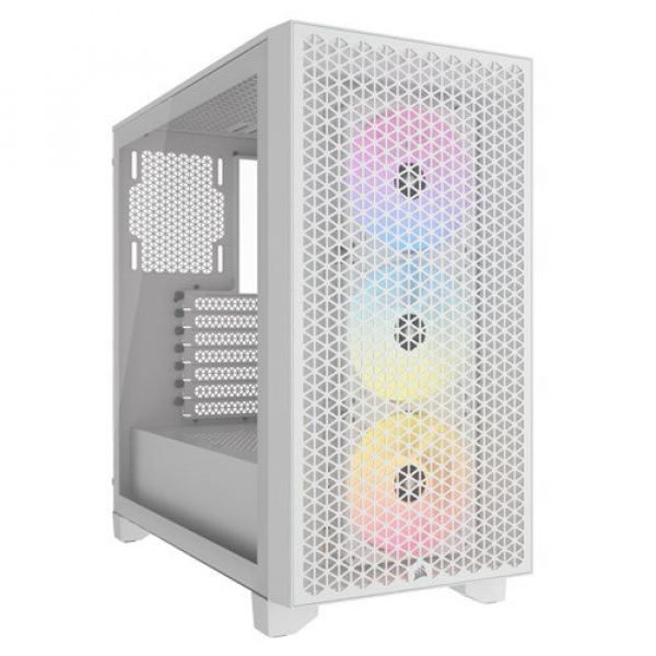 CORSAIR 3000D RGB TEMPERED GLASS WHITE
