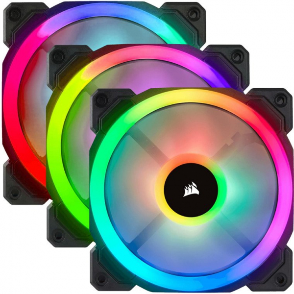CORSAIR LL120 RGB 120MM DUAL LIGHT LOOP 3 PACK BLA