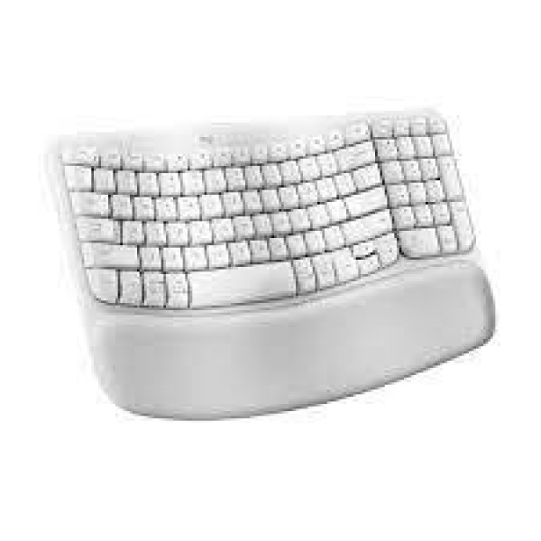 Logitech Wave Keys Wireless Ergo Keyboard - White