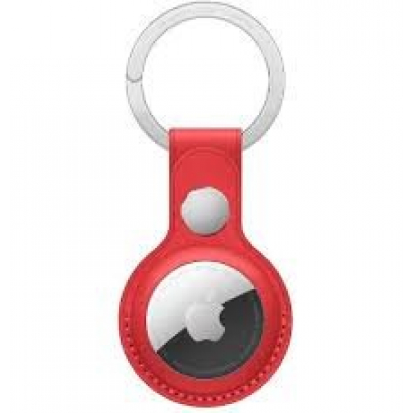 APPLE AIRTAG LEATHER KEY RING RED