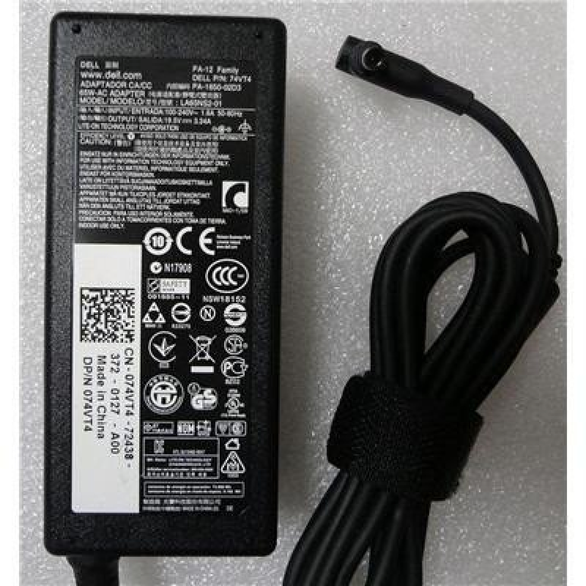 DELL OEM 19.5V 3.34A 65W (4.5x3.0mm) With Pin