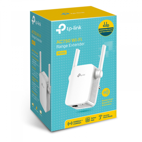 TP-LINK RE205 WIRELESS-AC750 RANGE EXTENDER