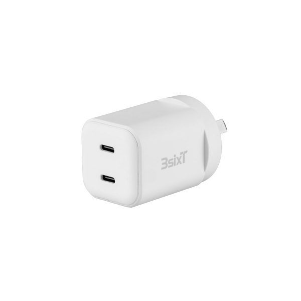 3sixT WALL CHARGER GaN 35W USB-C PD 2x WHITE